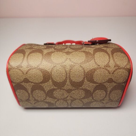 NWT Coach CR338 Mini Rowan Crossbody In Signature Canvas Miami Red - Picture 5 of 7